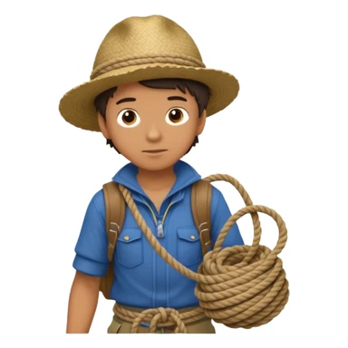 Boy carrying rope,Jungle Explorers. sticker