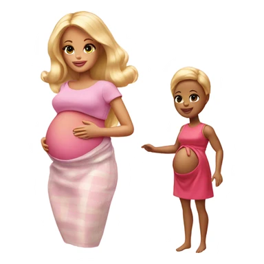 Pregnant Barbie having a baby sticker