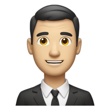 a shaved white man with short dark hair and a mobile phone, both covered with spiderwebs sticker