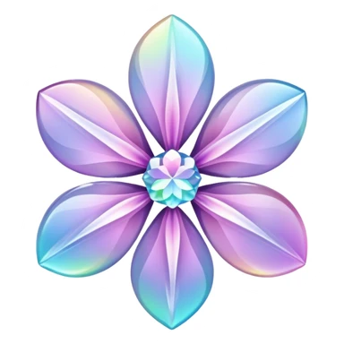 Sparkly glossy Pastel  glass crystal flower  sticker
