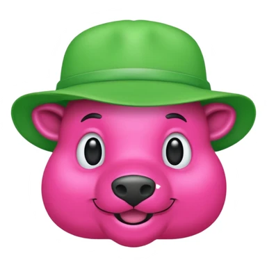 Un maiale verde fluo con un cappello da muratore sticker