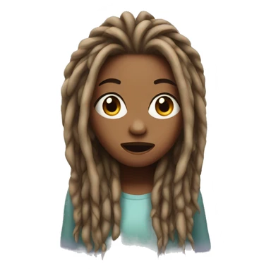 surprised girl with dreadlocks sticker