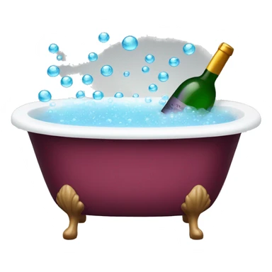 Bath tub with bubbles and wine  sticker