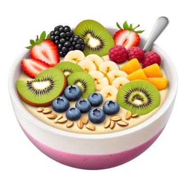 smoothie bowl with fruits and toppings sticker