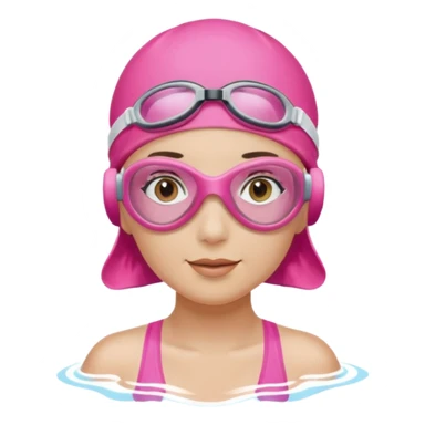 woman pink swim cap goggles sticker