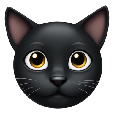 Cute black cat with big black eyes sticker