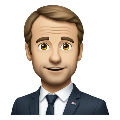 macron qui lève une pousse sticker