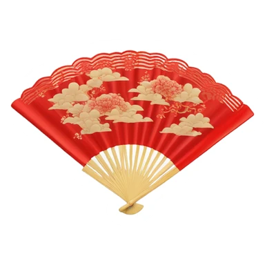 Japan Hand fan red sticker