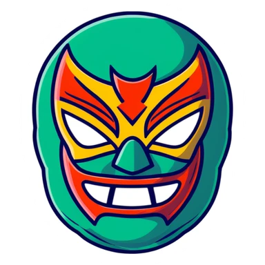 sinister luchador mask with evil expression sticker