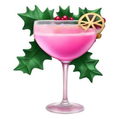 Pink Christmas cocktail  sticker