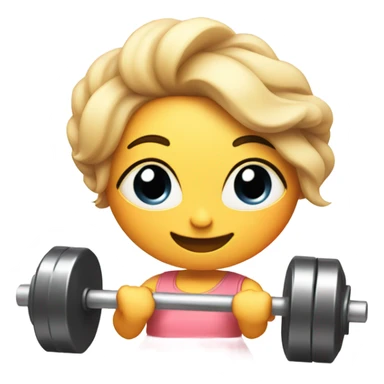 Peach with a female body weariing and dress winking and lifting weights  sticker