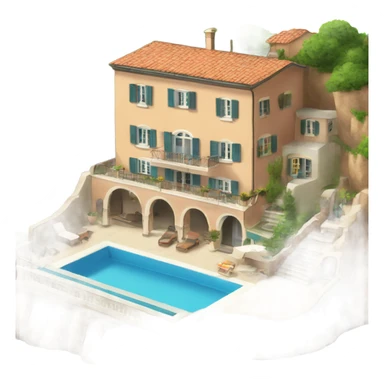 Big house with swimming pool like in the cinque terre in Italia  sticker