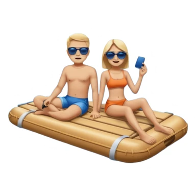 Raft, people. sticker