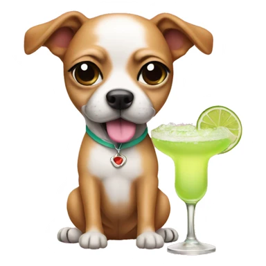 Dog in a bikini with a margarita sticker