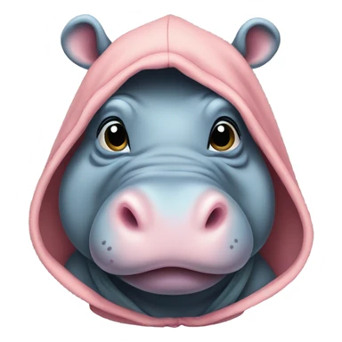 baby hippo wearing hoodie sticker