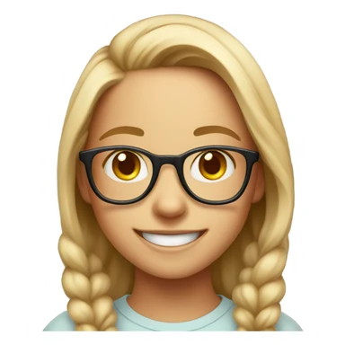 smiling girl with glasses portrait sticker