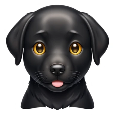 Black lab with shiny metallic fur sticker