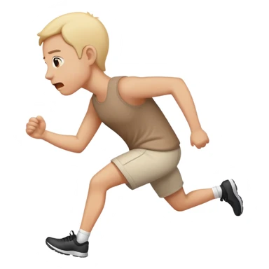 person running away holding their butt sticker