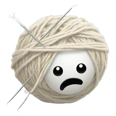 Ball of yarn and needles sticker
