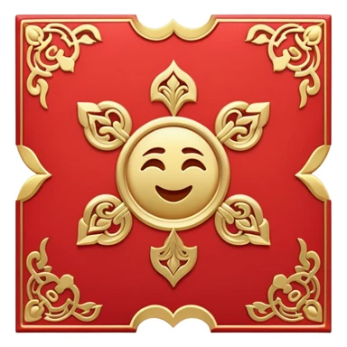 Chinese red envelope (hongbao), lucky money packet with gold details, emoji style sticker