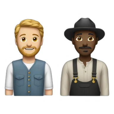 White man with a wip and a black farmer in front sticker