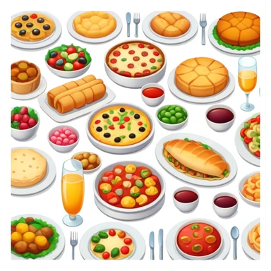 Dinner party food sticker