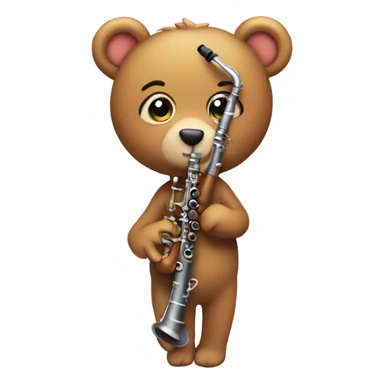  cute girl bear shaped clarinet sticker