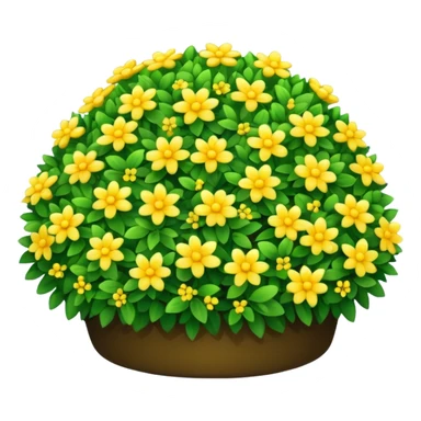 A round green bush with tiny yellow flowers sprinkled on top. sticker