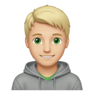 Handsome blond guy with green eyes and grey hoodie sticker