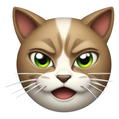 angry cat holding a knife sticker