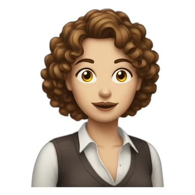 White Woman curly brown hair drinking whisky sticker