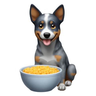Blue healer eating sticker