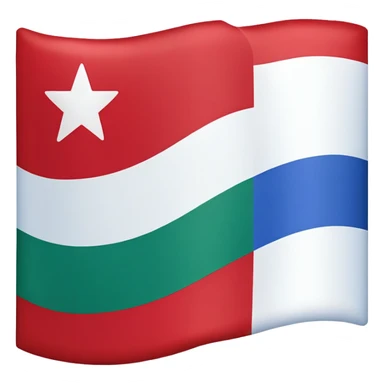 a flag with a distinctive design, featuring three horizontal stripes and a triangular section in the lower left corner. The top stripe is red, the middle stripe is green, and the lower left triangular section is blue, adorned with a white star. sticker