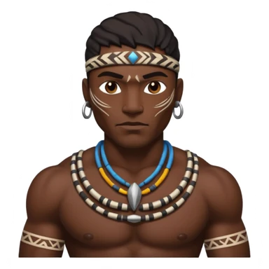 tribal black man sticker