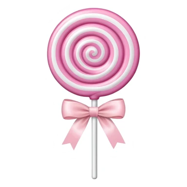 Light pink lollipop with white swirls and a light pink bow on the stick  sticker