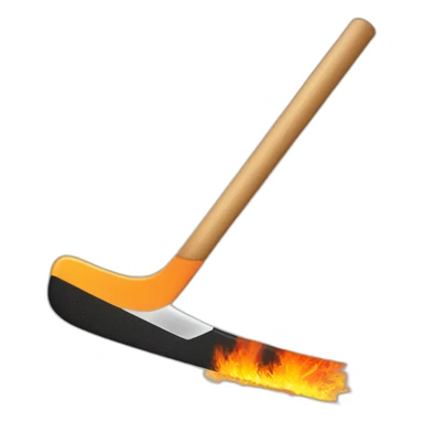 hockey stick on fire sticker
