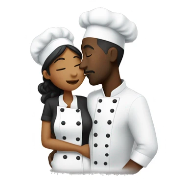 Black chef man kissing black chef woman  sticker