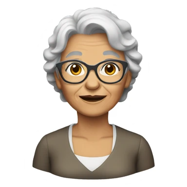 Granny with gray hair  sticker