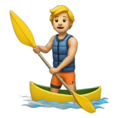 Man smacking fish with kayak paddle sticker