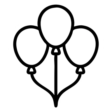 a bunch of outlined balloons, no fill sticker