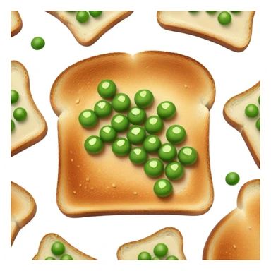 toast with peas on sticker