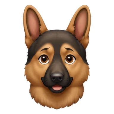 German shepherd with one ear up and one ear down sticker