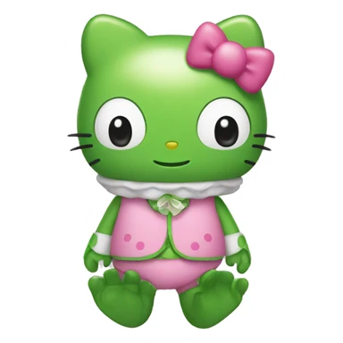 hello kitty in frog costume sticker