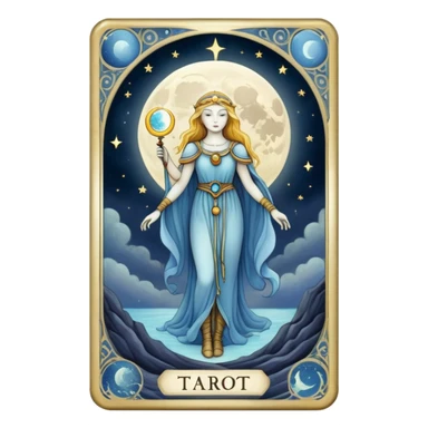 The moon tarot card sticker