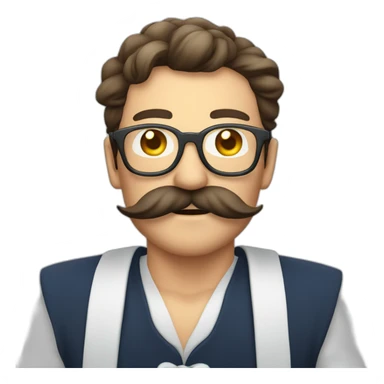 glasses and mustache man searing sailor Sarturn costume sticker