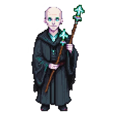 Lord Voldemort with pale face and wand sticker