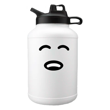 white 40 oz water container with handle and straw sticker