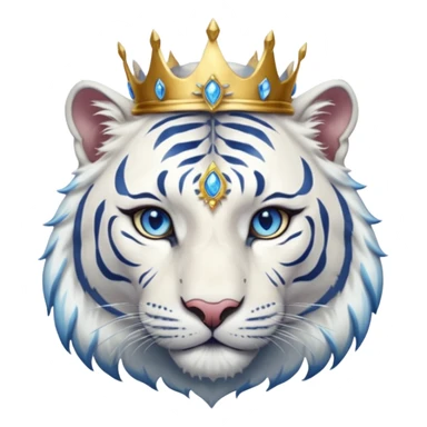ESO Female white tiger khajiit leader of the umbral rose, blue eyes, blue 'third eye' gem, something symbolizing leadership ruling  sticker