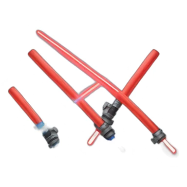 red and blue lightsabers crossing each other sticker