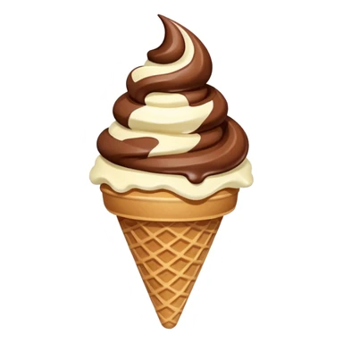 chocolate and vanilla swirl ice cream on cone sticker